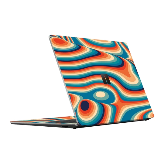 Surface Laptop Go 3 Print Printed Custom SIGNATURE Swirltro Swirl Retro 70s 80s Warm Colours Skin Wrap Sticker Decal Cover Protector by QSKINZ | QSKINZ.COM