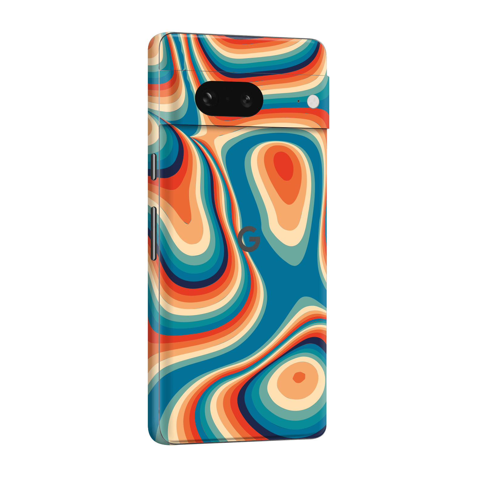 Pixel 7 Print Printed Custom SIGNATURE Swirltro Swirl Retro 70s 80s Warm Colours Skin Wrap Sticker Decal Cover Protector by QSKINZ | QSKINZ.COM