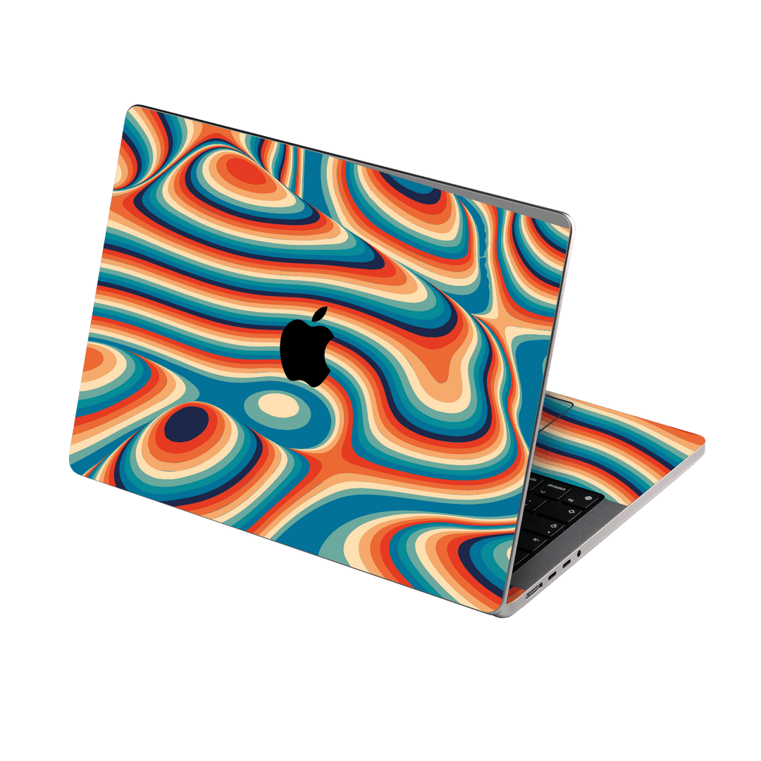 MacBook Pro 16” (2021/2023) Print Printed Custom SIGNATURE Swirltro Swirl Retro 70s 80s Warm Colours Skin Wrap Sticker Decal Cover Protector by QSKINZ | QSKINZ.COM