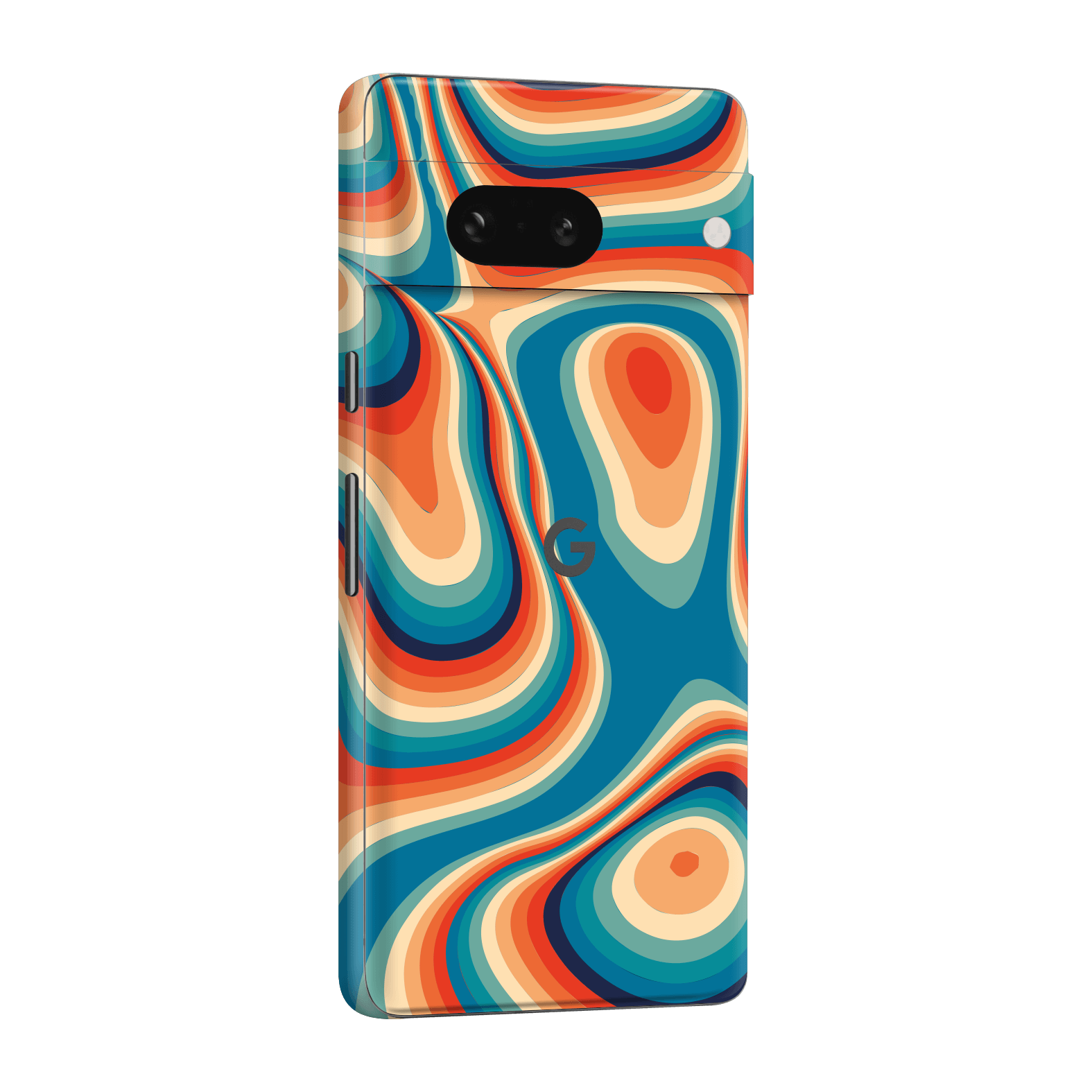 Pixel 7a Print Printed Custom SIGNATURE Swirltro Swirl Retro 70s 80s Warm Colours Skin Wrap Sticker Decal Cover Protector by QSKINZ | QSKINZ.COM