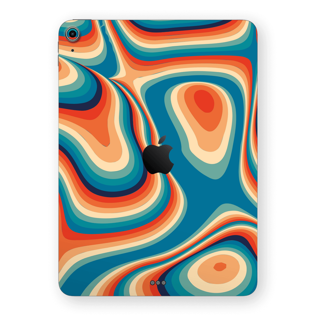 iPad Air 11” (M2) Print Printed Custom SIGNATURE Swirltro Swirl Retro 70s 80s Warm Colours Skin Wrap Sticker Decal Cover Protector by QSKINZ | QSKINZ.COM