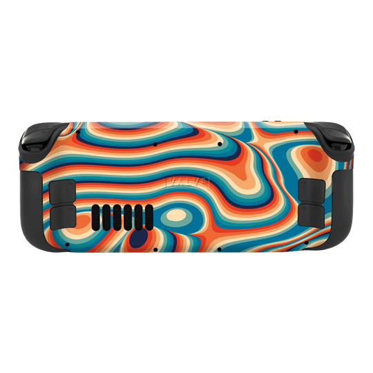 Steam Deck OLED Print Printed Custom SIGNATURE Swirltro Swirl Retro 70s 80s Warm Colours Skin Wrap Sticker Decal Cover Protector by QSKINZ | QSKINZ.COM