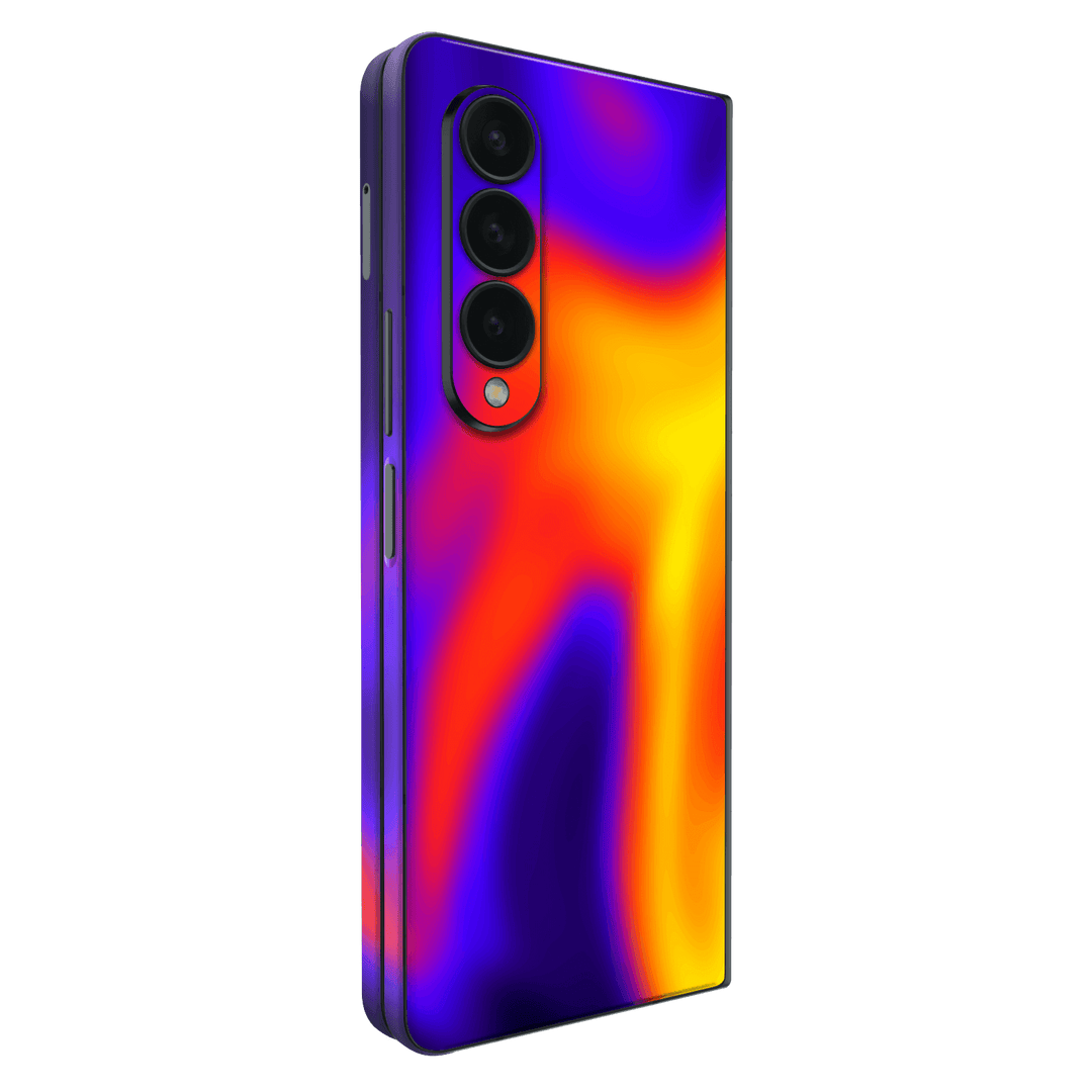 Samsung Galaxy Z Fold 4 Print Printed Custom SIGNATURE Infrablaze Infrared Thermal Neon Skin Wrap Sticker Decal Cover Protector by QSKINZ | QSKINZ.COM