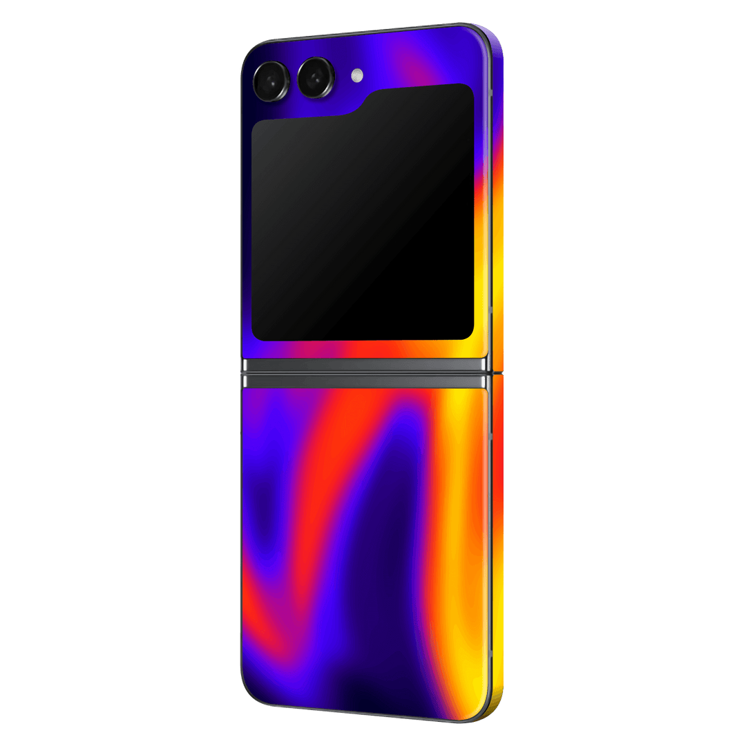 Samsung Galaxy Z Flip 5 Print Printed Custom SIGNATURE Infrablaze Infrared Thermal Neon Skin Wrap Sticker Decal Cover Protector by QSKINZ | QSKINZ.COM