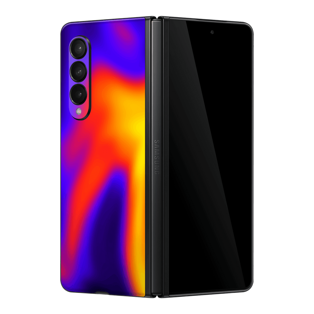 Samsung Galaxy Z Fold 3 Print Printed Custom SIGNATURE Infrablaze Infrared Thermal Neon Skin Wrap Sticker Decal Cover Protector by QSKINZ | QSKINZ.COM