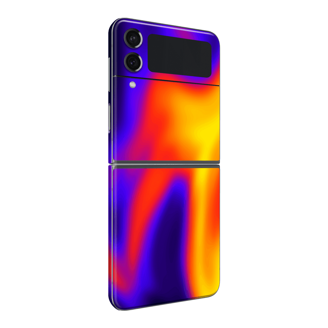 Samsung Galaxy Z Flip 4 Print Printed Custom SIGNATURE Infrablaze Infrared Thermal Neon Skin Wrap Sticker Decal Cover Protector by QSKINZ | QSKINZ.COM