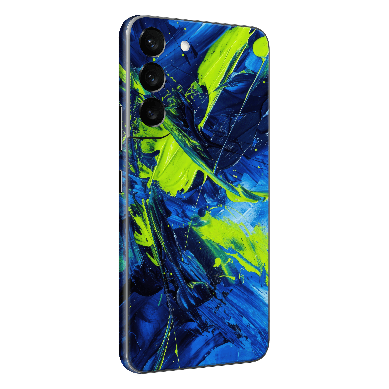 Samsung Galaxy S22+ PLUS Print Printed Custom SIGNATURE Glowquatic Neon Yellow Green Blue Skin Wrap Sticker Decal Cover Protector by QSKINZ | QSKINZ.COM