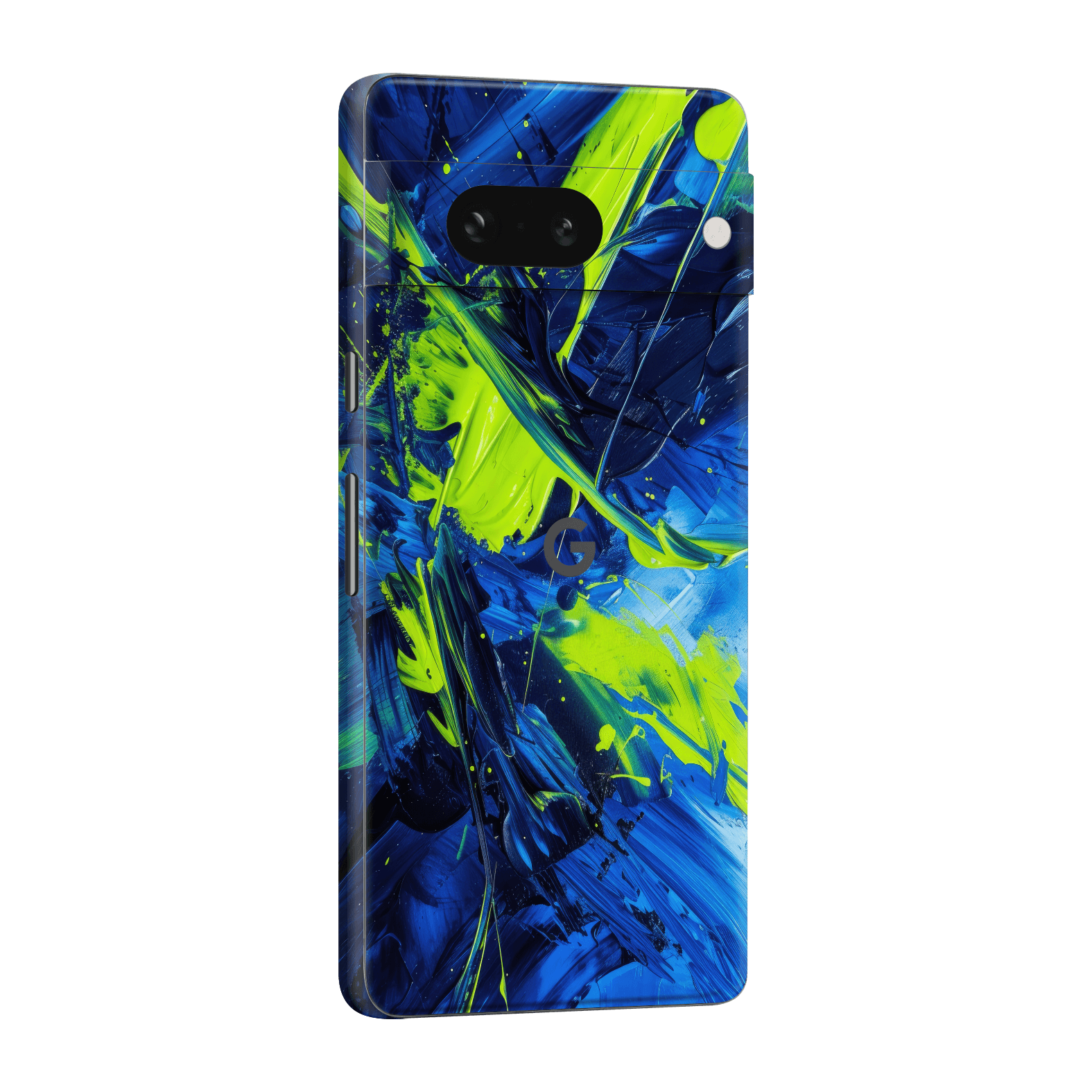 Pixel 7a Print Printed Custom SIGNATURE Glowquatic Neon Yellow Green Blue Skin Wrap Sticker Decal Cover Protector by QSKINZ | QSKINZ.COM