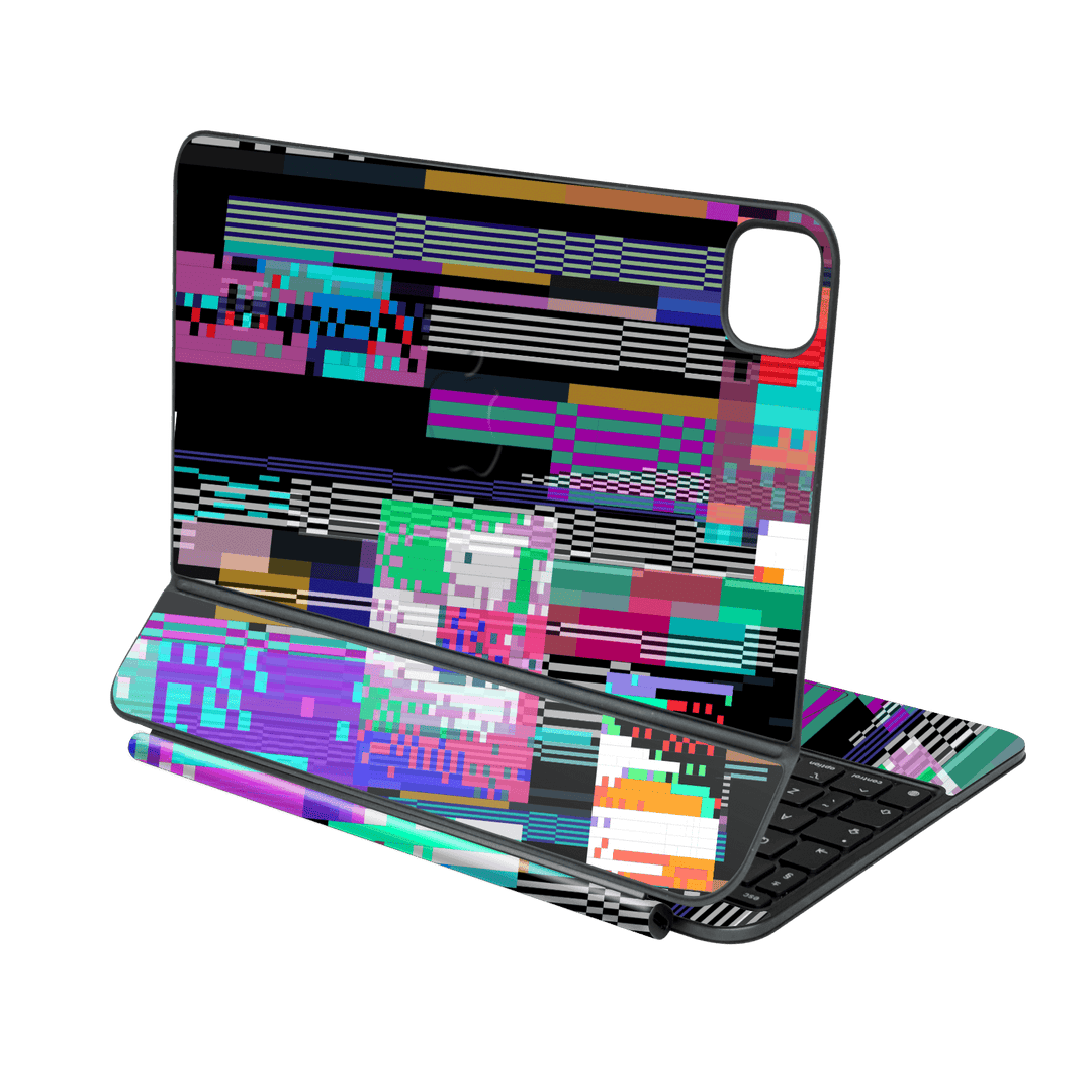 Magic Keyboard for iPad PRO 11” (M4, 2024) Print Printed Custom SIGNATURE Glitchscape Glitch No Signal Colours Skin Wrap Sticker Decal Cover Protector by QSKINZ | QSKINZ.COM
