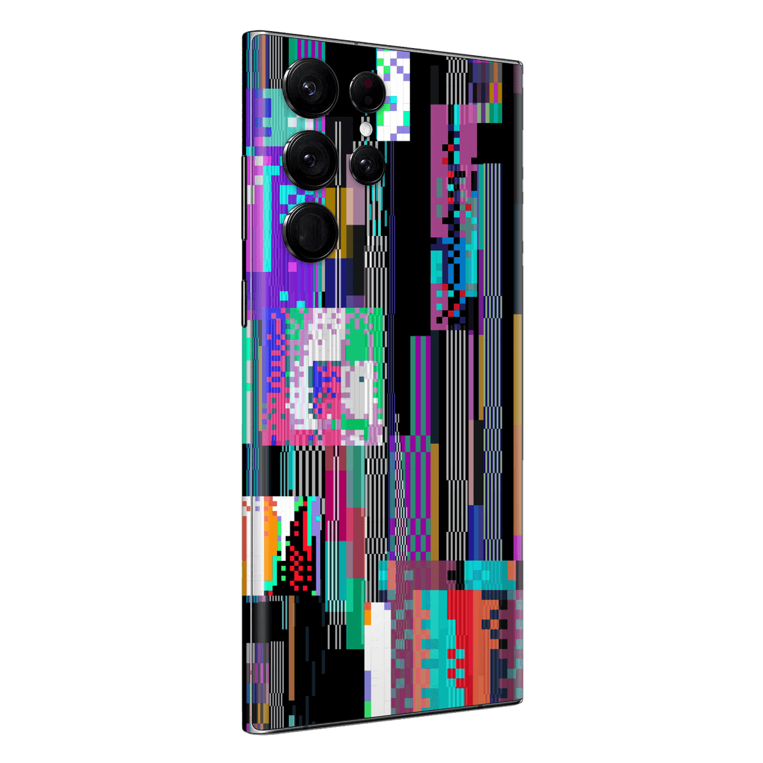 Samsung Galaxy S22 ULTRA Print Printed Custom SIGNATURE Glitchscape Glitch No Signal Colours Skin Wrap Sticker Decal Cover Protector by QSKINZ | QSKINZ.COM