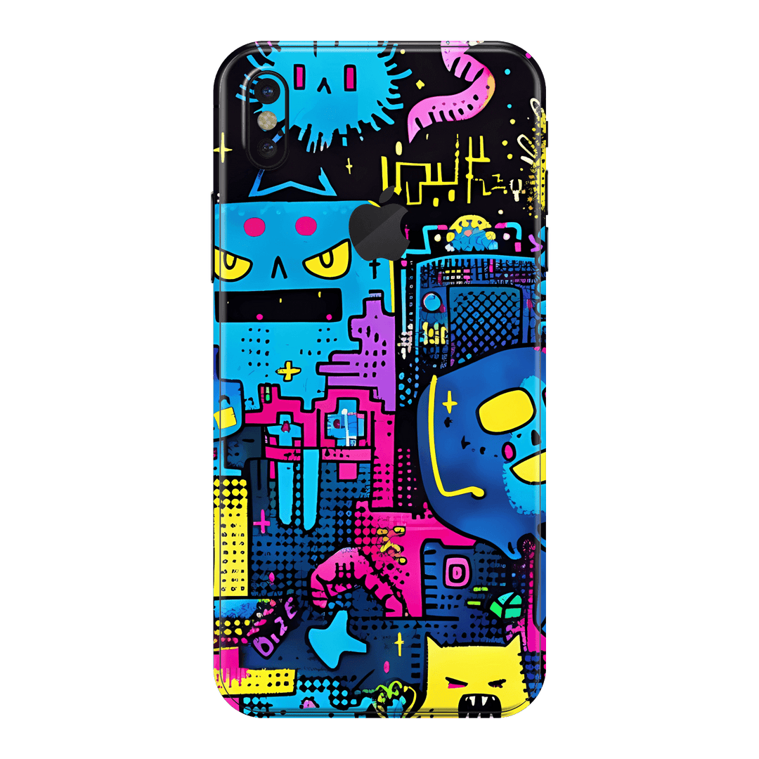 iPhone X Print Printed Custom SIGNATURE Arcade Rave Gaming Gamer Pixel Skin Wrap Sticker Decal Cover Protector by QSKINZ | QSKINZ.COM