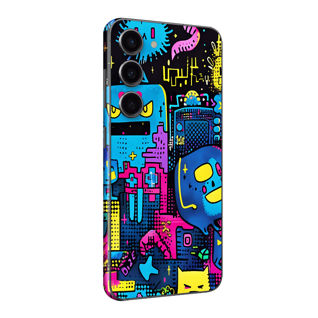 Samsung Galaxy S23+ PLUS Print Printed Custom SIGNATURE Arcade Rave Gaming Gamer Pixel Skin Wrap Sticker Decal Cover Protector by QSKINZ | QSKINZ.COM