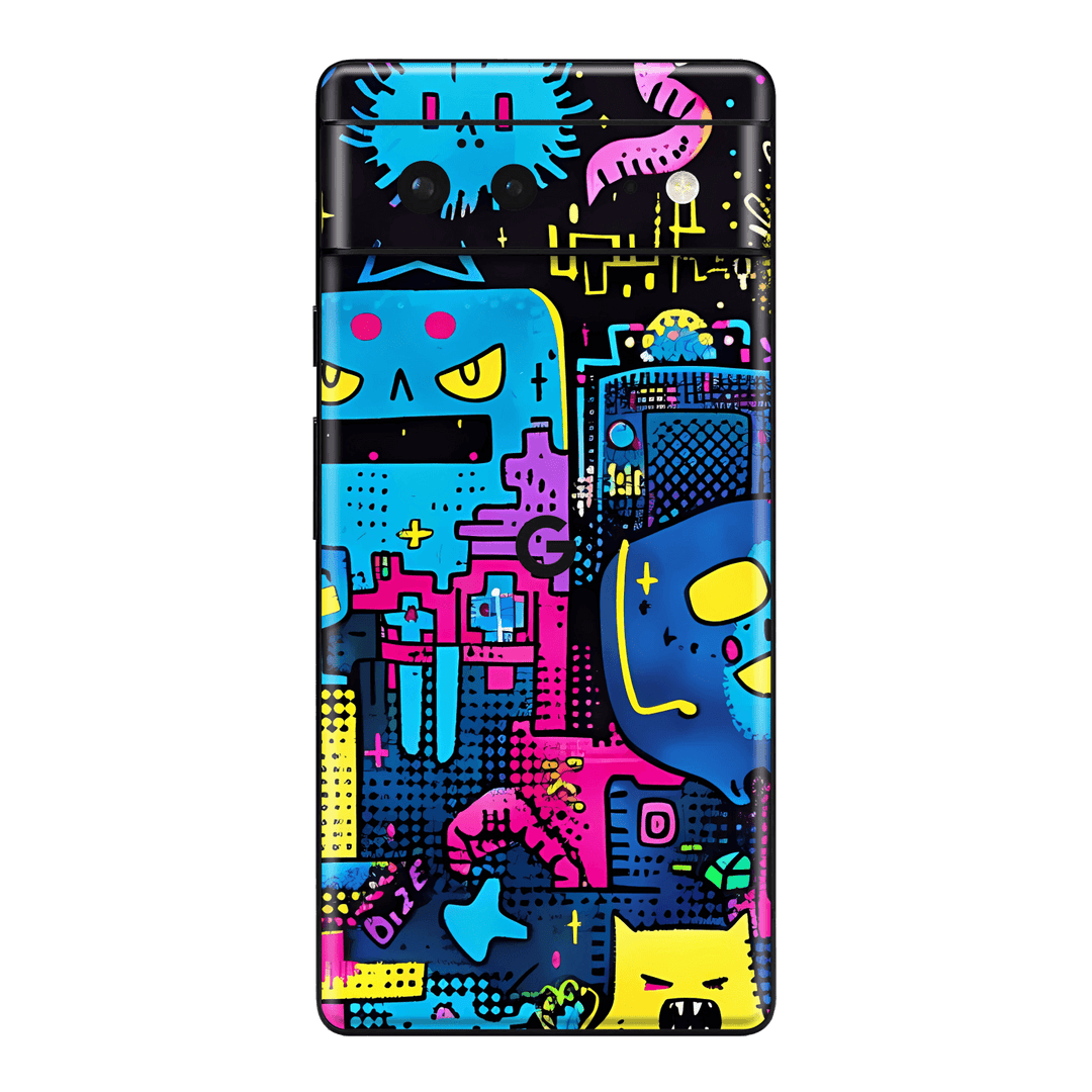 Pixel 6 Print Printed Custom SIGNATURE Arcade Rave Gaming Gamer Pixel Skin Wrap Sticker Decal Cover Protector by QSKINZ | QSKINZ.COM