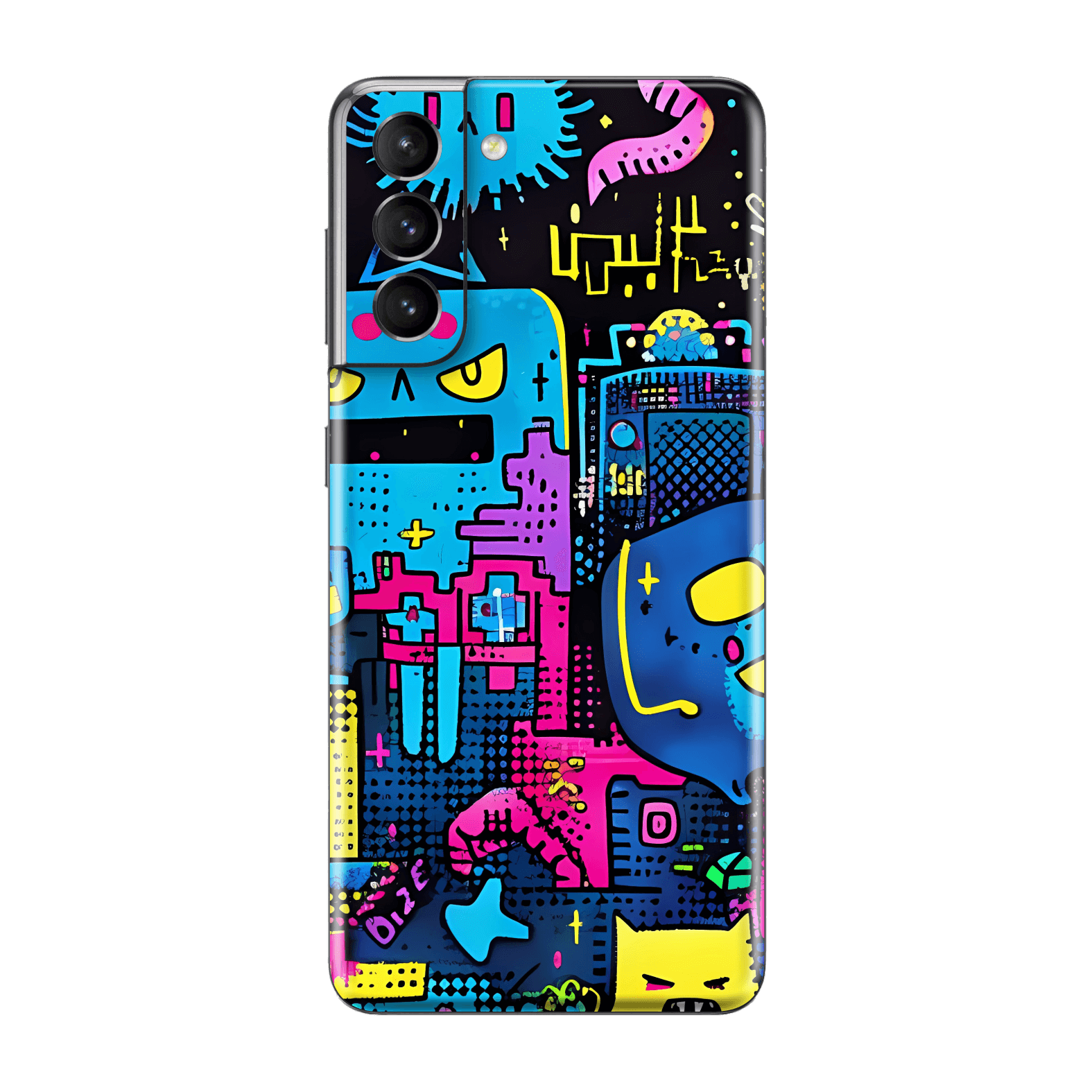 Samsung Galaxy S21 Print Printed Custom SIGNATURE Arcade Rave Gaming Gamer Pixel Skin Wrap Sticker Decal Cover Protector by QSKINZ | QSKINZ.COM