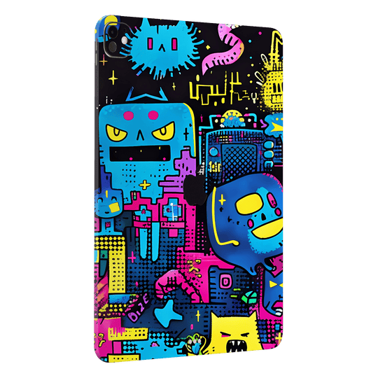 iPad Pro 11” (M4) Print Printed Custom SIGNATURE Arcade Rave Gaming Gamer Pixel Skin Wrap Sticker Decal Cover Protector by QSKINZ | QSKINZ.COM
