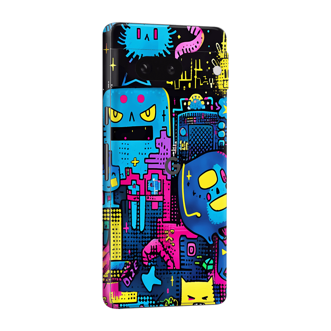 Pixel 7 Print Printed Custom SIGNATURE Arcade Rave Gaming Gamer Pixel Skin Wrap Sticker Decal Cover Protector by QSKINZ | QSKINZ.COM