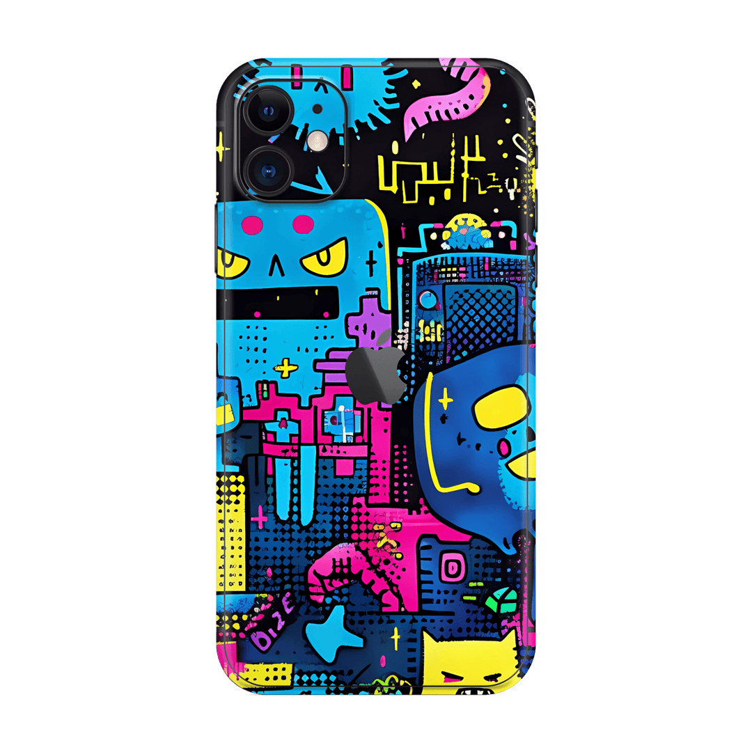 iPhone 11 Print Printed Custom SIGNATURE Arcade Rave Gaming Gamer Pixel Skin Wrap Sticker Decal Cover Protector by QSKINZ | QSKINZ.COM