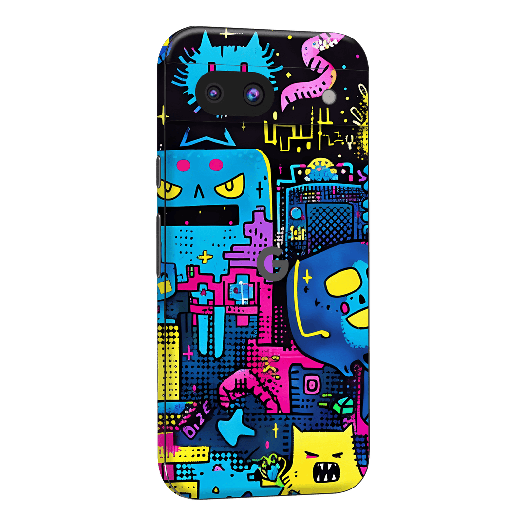 Google Pixel 8a Print Printed Custom SIGNATURE Arcade Rave Gaming Gamer Pixel Skin Wrap Sticker Decal Cover Protector by QSKINZ | QSKINZ.COM