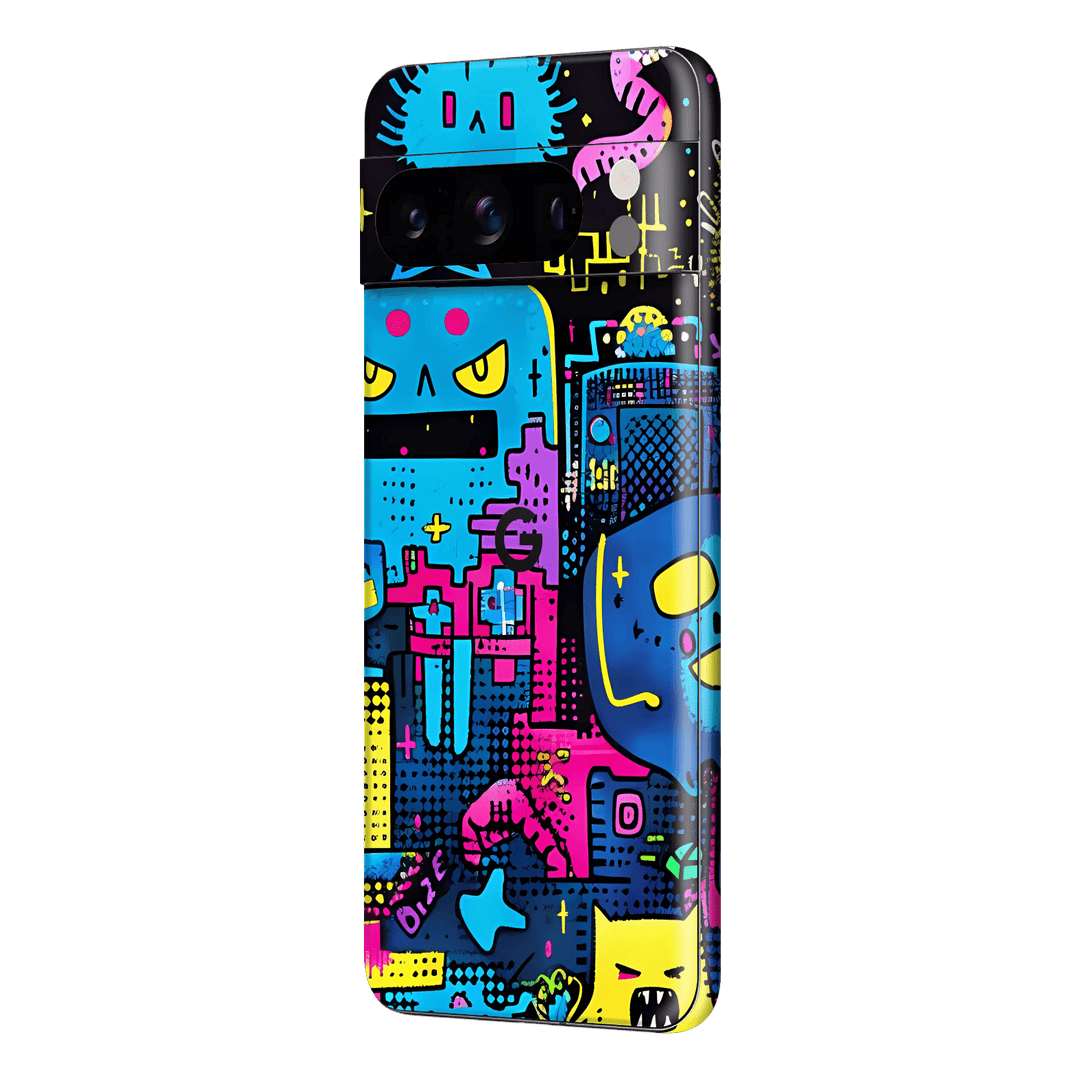 Pixel 8 PRO Print Printed Custom SIGNATURE Arcade Rave Gaming Gamer Pixel Skin Wrap Sticker Decal Cover Protector by QSKINZ | QSKINZ.COM