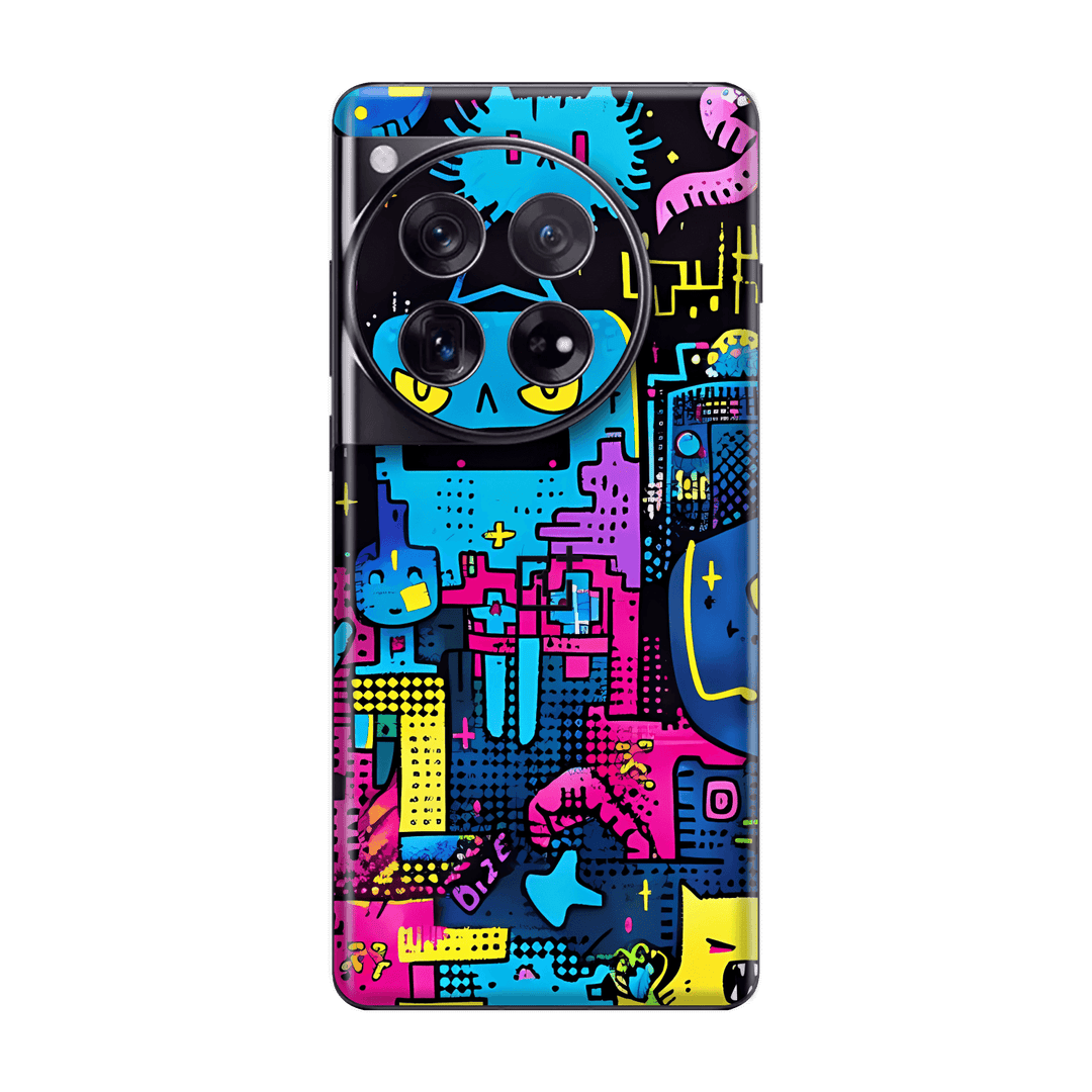 OnePlus 12 Print Printed Custom SIGNATURE Arcade Rave Gaming Gamer Pixel Skin Wrap Sticker Decal Cover Protector by QSKINZ | QSKINZ.COM