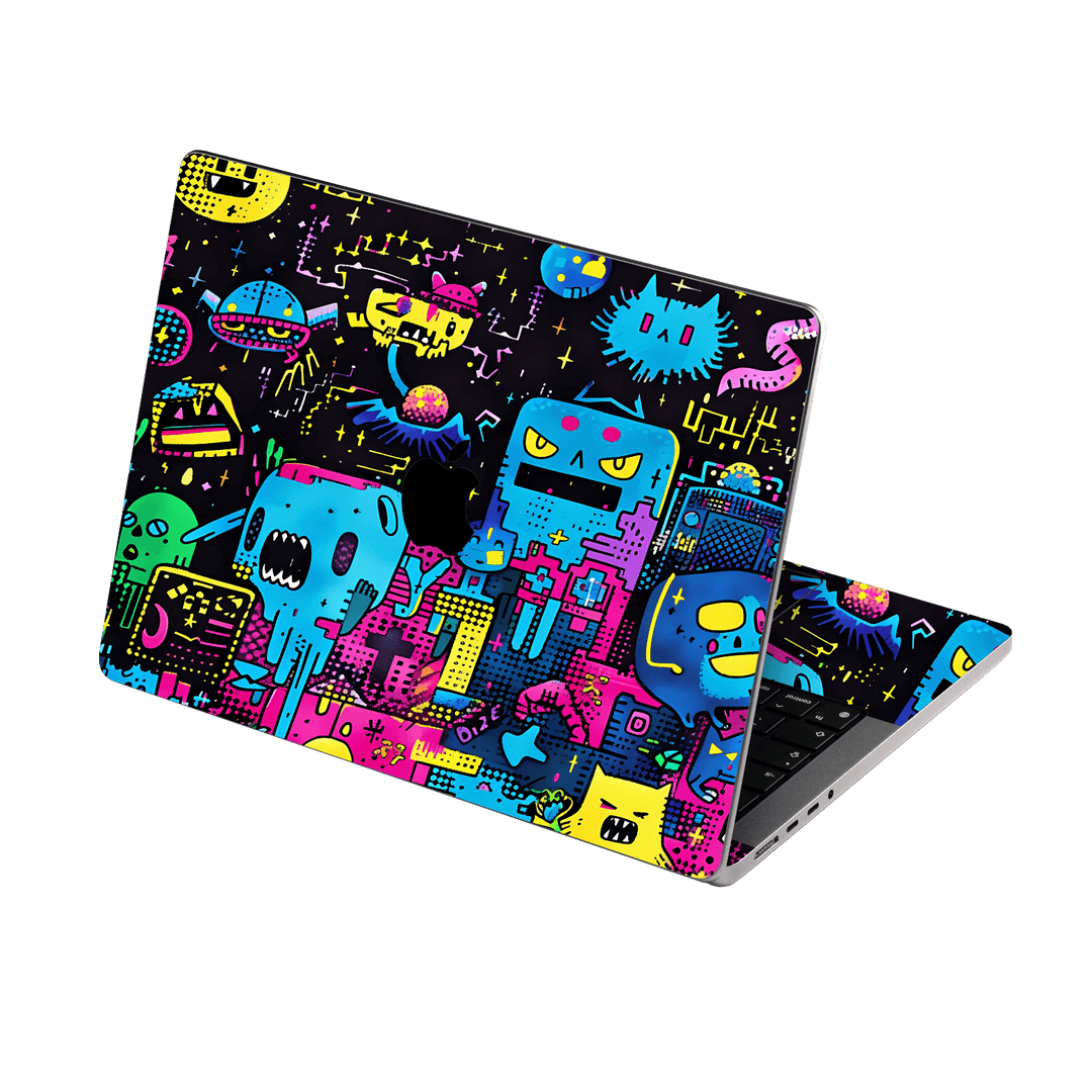 MacBook PRO 14" (2021/2023) Print Printed Custom SIGNATURE Arcade Rave Gaming Gamer Pixel Skin Wrap Sticker Decal Cover Protector by QSKINZ | QSKINZ.COM