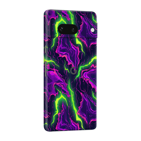 Pixel 7 Print Printed Custom SIGNATURE Twisterra Twist Neon Purple Yellow Green Anime Skin Wrap Sticker Decal Cover Protector by QSKINZ | QSKINZ.COM