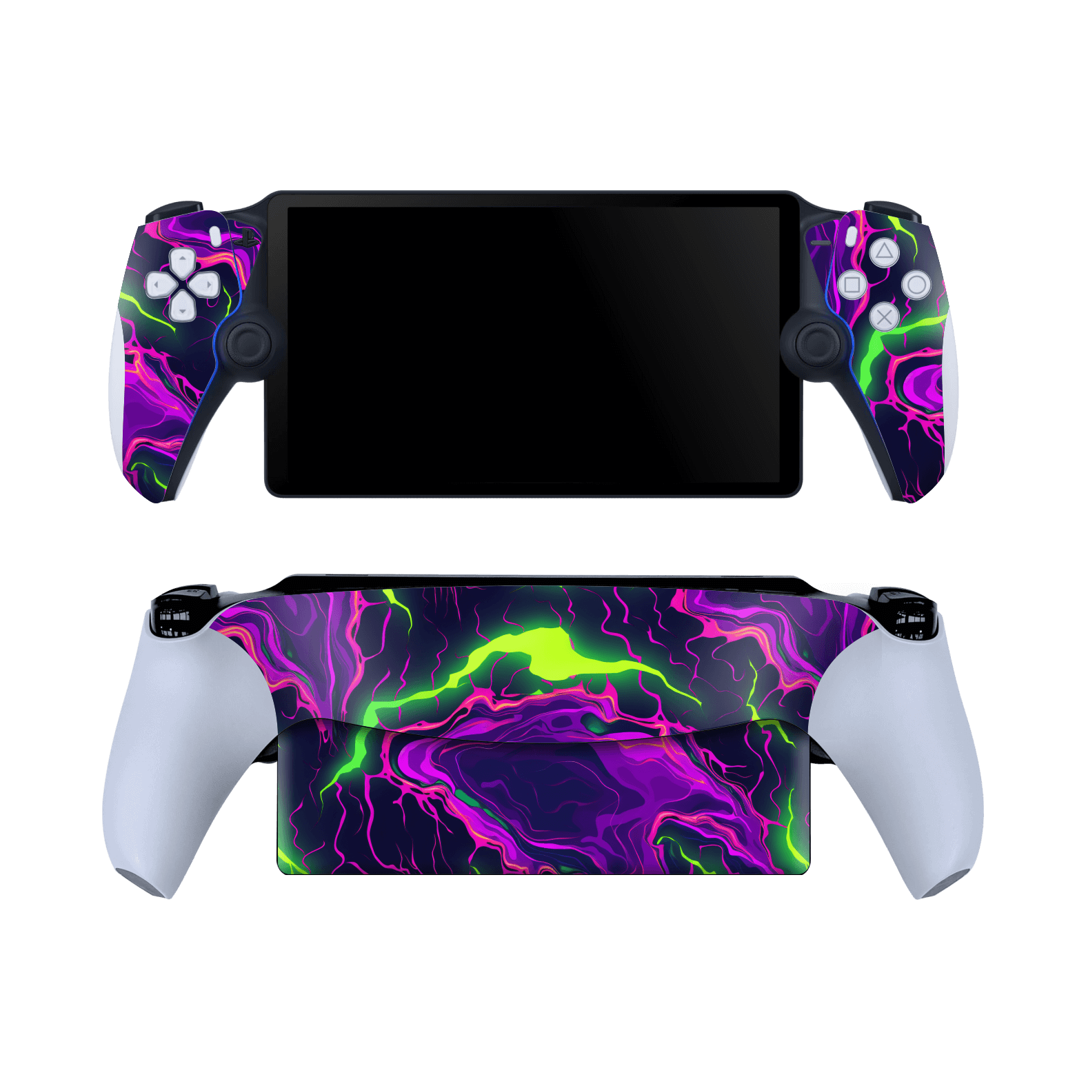 PlayStation PORTAL Print Printed Custom SIGNATURE Twisterra Twist Neon Purple Yellow Green Anime Skin Wrap Sticker Decal Cover Protector by QSKINZ | QSKINZ.COM