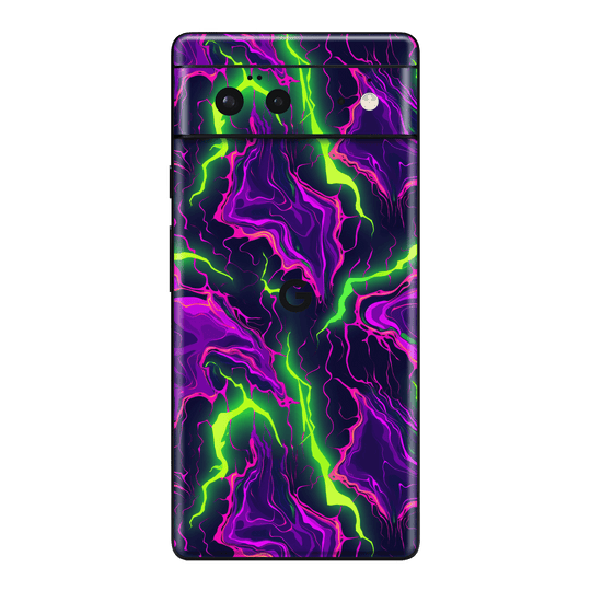 Pixel 6 Print Printed Custom SIGNATURE Twisterra Twist Neon Purple Yellow Green Anime Skin Wrap Sticker Decal Cover Protector by QSKINZ | QSKINZ.COM