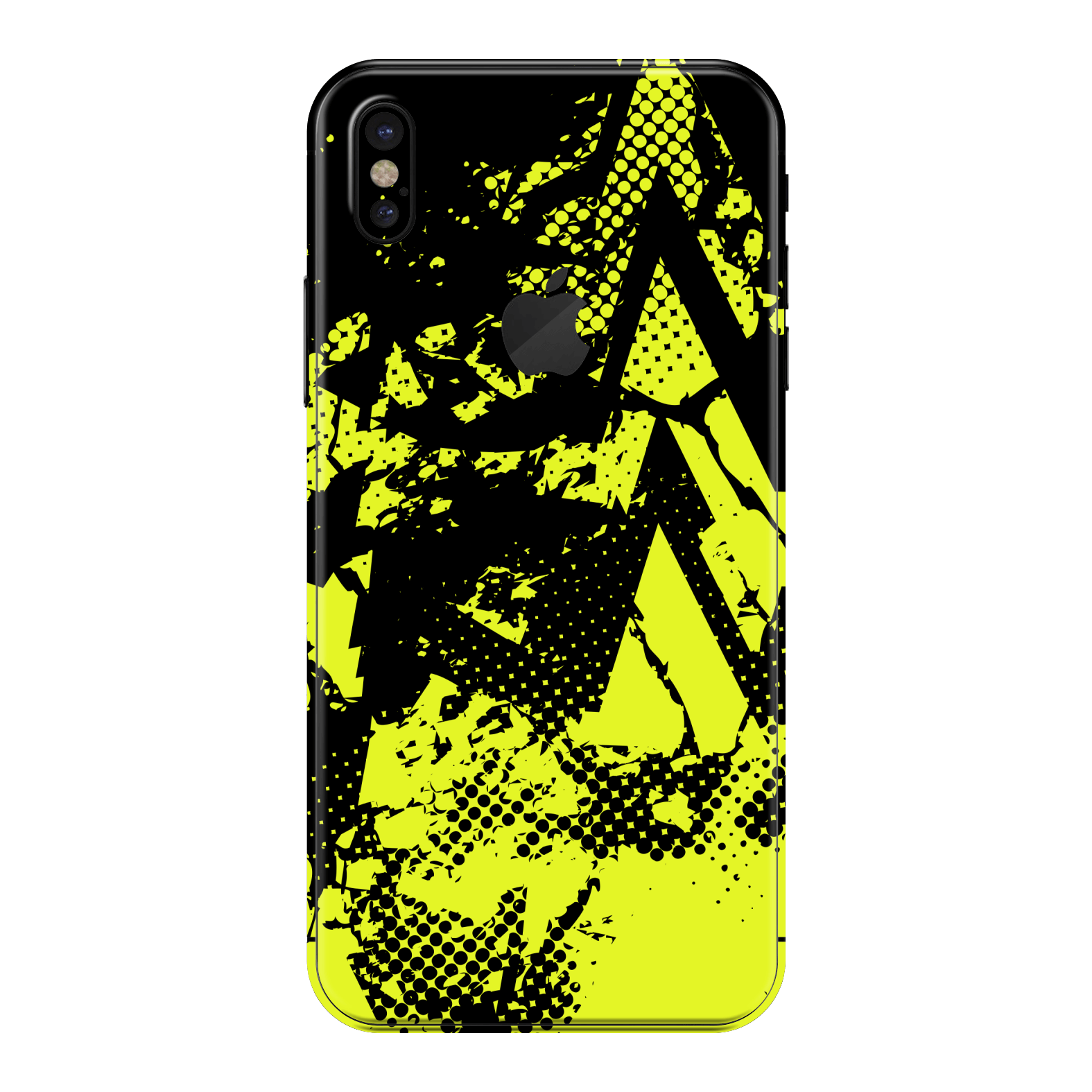 iPhone XS MAX Print Printed Custom SIGNATURE Grunge Yellow Green Trace Skin Wrap Sticker Decal Cover Protector by QSKINZ | QSKINZ.COM