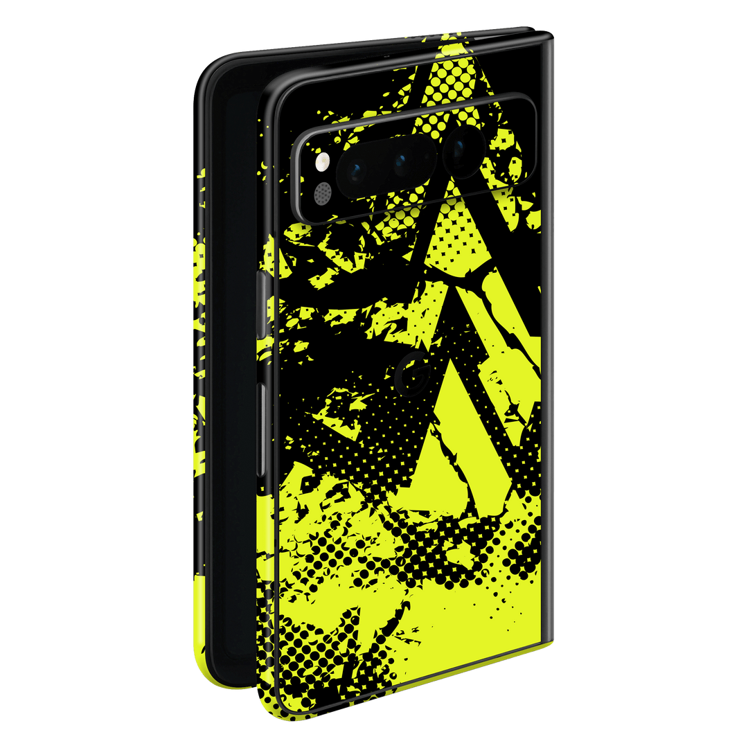 Pixel FOLD Print Printed Custom SIGNATURE Grunge Yellow Green Trace Skin Wrap Sticker Decal Cover Protector by QSKINZ | QSKINZ.COM