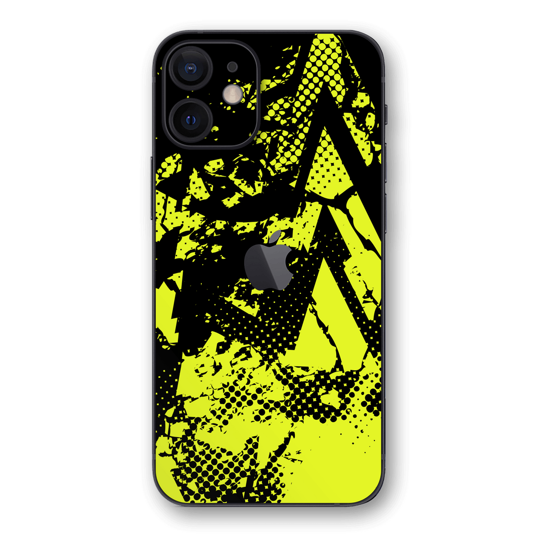 iPhone 12 mini Print Printed Custom SIGNATURE Grunge Yellow Green Trace Skin Wrap Sticker Decal Cover Protector by QSKINZ | QSKINZ.COM
