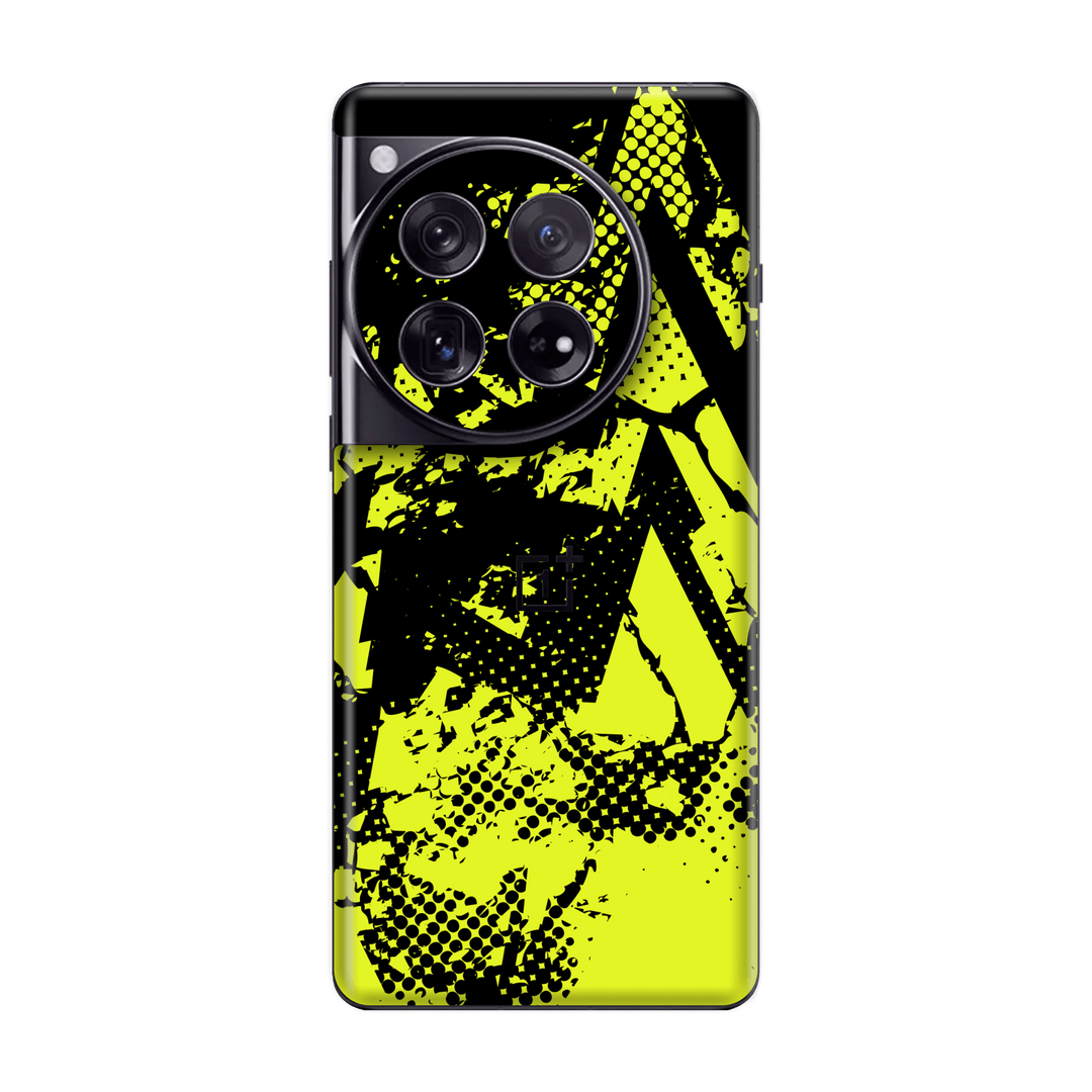 OnePlus 12 Print Printed Custom SIGNATURE Grunge Yellow Green Trace Skin Wrap Sticker Decal Cover Protector by QSKINZ | QSKINZ.COM