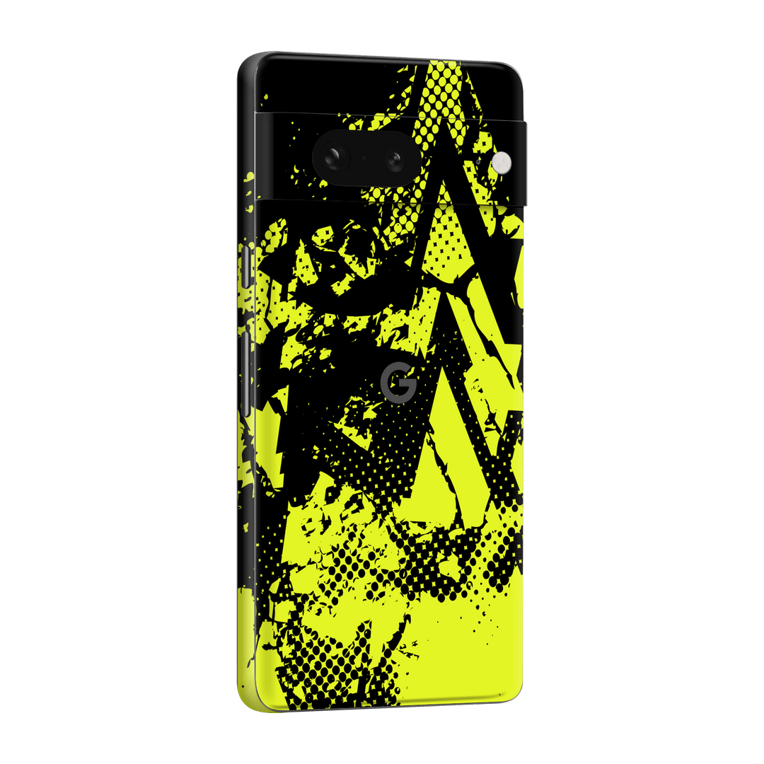 Pixel 7 Print Printed Custom SIGNATURE Grunge Yellow Green Trace Skin Wrap Sticker Decal Cover Protector by QSKINZ | QSKINZ.COM