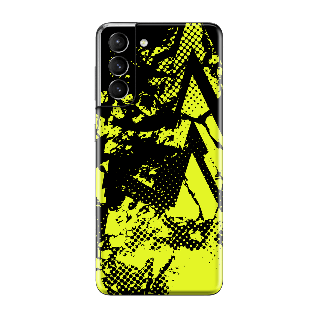 Samsung Galaxy S21 Print Printed Custom SIGNATURE Grunge Yellow Green Trace Skin Wrap Sticker Decal Cover Protector by QSKINZ | QSKINZ.COM