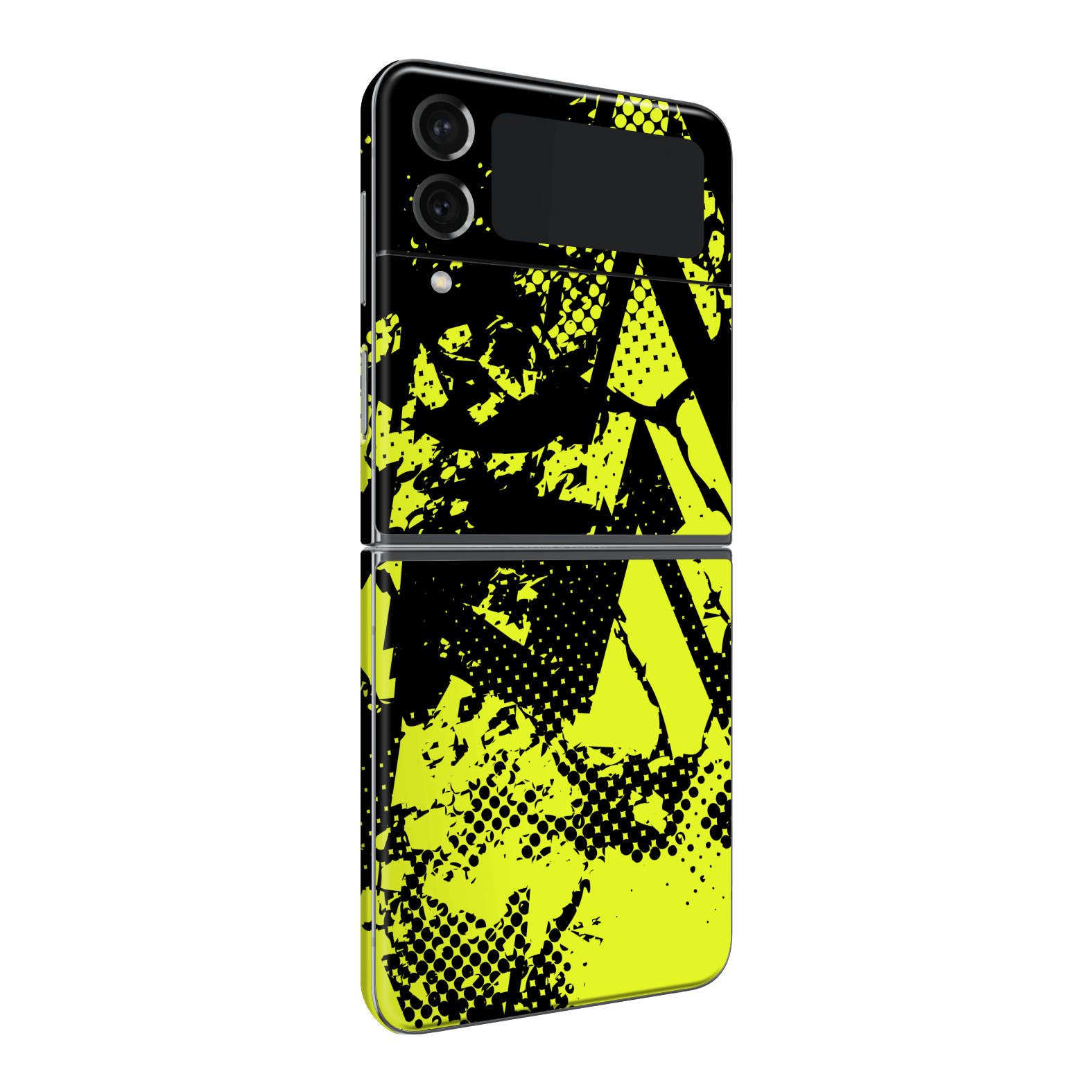 Samsung Galaxy Z Flip 4 Print Printed Custom SIGNATURE Grunge Yellow Green Trace Skin Wrap Sticker Decal Cover Protector by QSKINZ | QSKINZ.COM