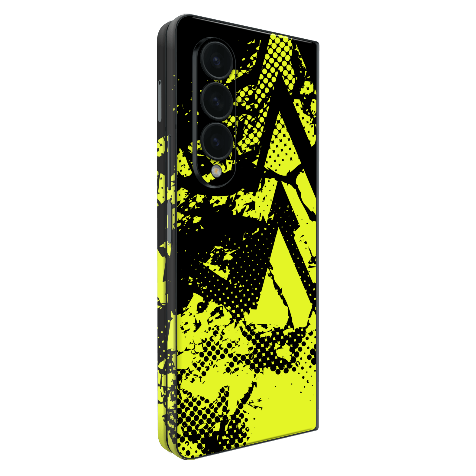 Samsung Galaxy Z Fold 4 Print Printed Custom SIGNATURE Grunge Yellow Green Trace Skin Wrap Sticker Decal Cover Protector by QSKINZ | QSKINZ.COM