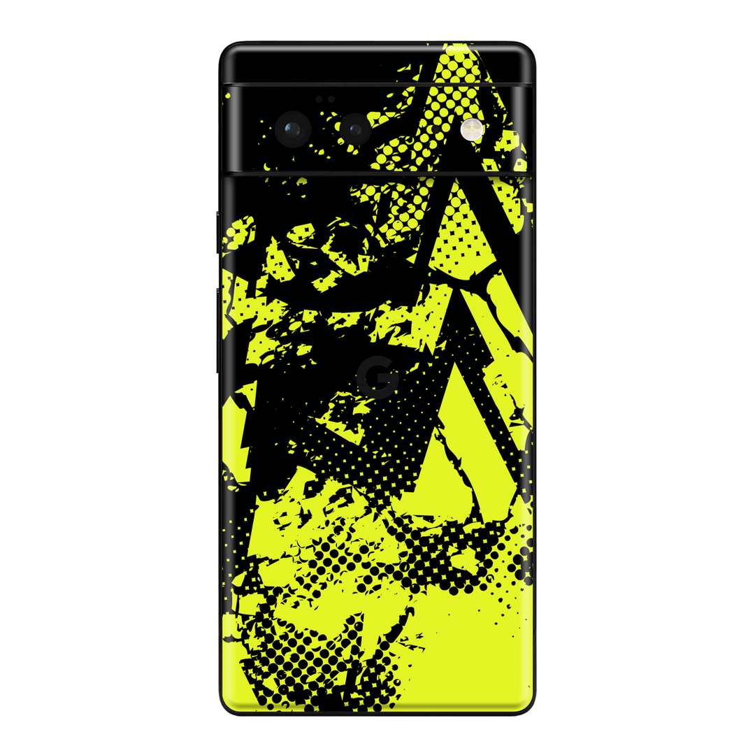 Pixel 6 Print Printed Custom SIGNATURE Grunge Yellow Green Trace Skin Wrap Sticker Decal Cover Protector by QSKINZ | QSKINZ.COM 