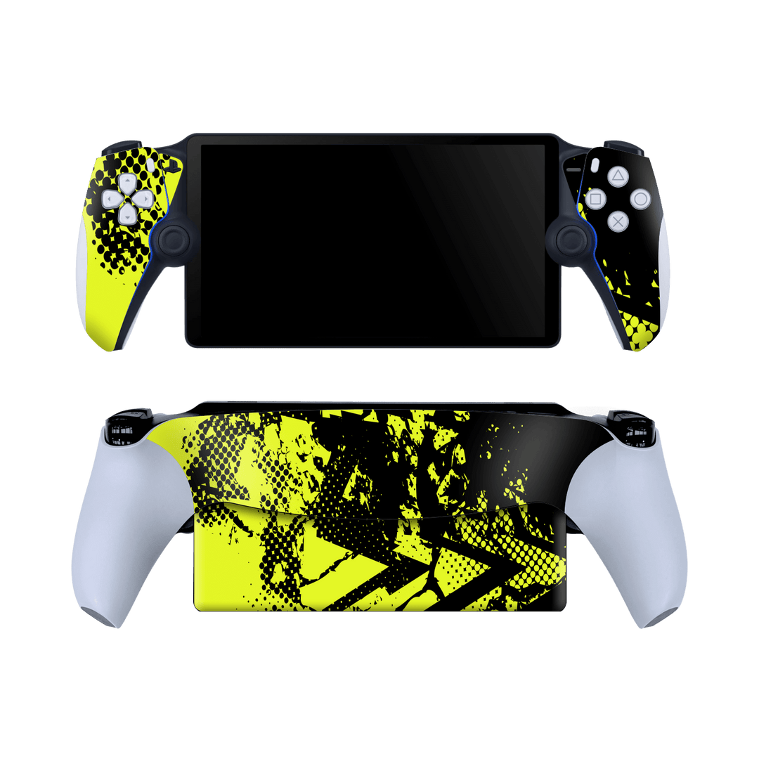 PlayStation PORTAL Print Printed Custom SIGNATURE Grunge Yellow Green Trace Skin Wrap Sticker Decal Cover Protector by QSKINZ | QSKINZ.COM