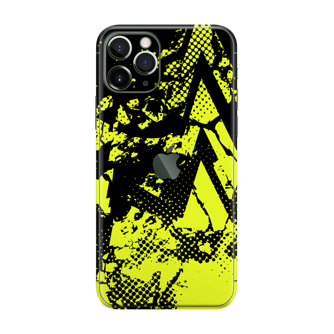 iPhone 11 PRO Print Printed Custom SIGNATURE Grunge Yellow Green Trace Skin Wrap Sticker Decal Cover Protector by QSKINZ | QSKINZ.COM