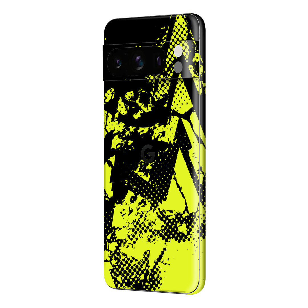 Pixel 8 PRO Print Printed Custom SIGNATURE Grunge Yellow Green Trace Skin Wrap Sticker Decal Cover Protector by QSKINZ | QSKINZ.COM