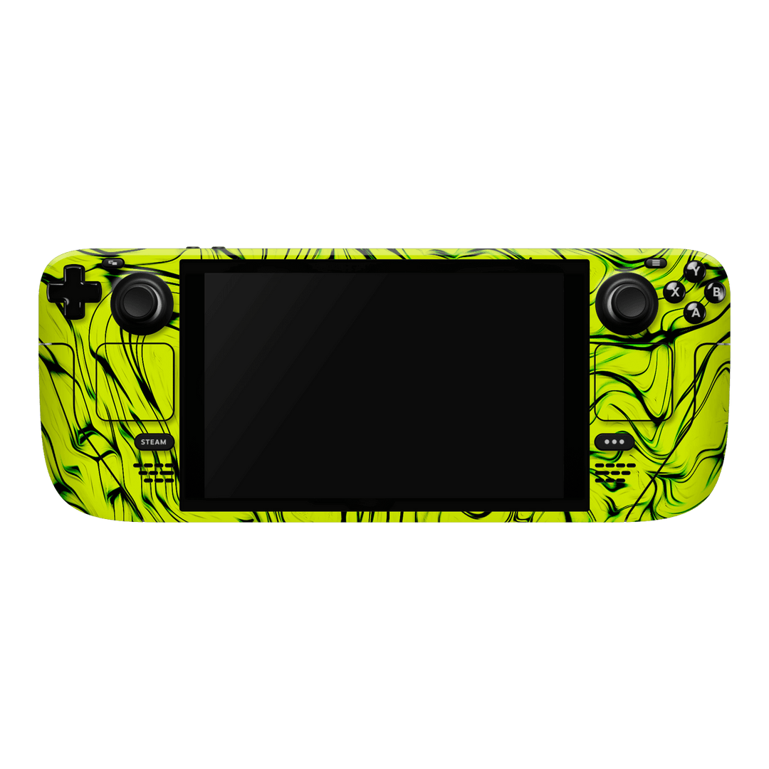 Steam Deck Oled Print Printed Custom SIGNATURE Hypnotic Green Electric Jade Skin Wrap Sticker Decal Cover Protector by QSKINZ | QSKINZ.COM