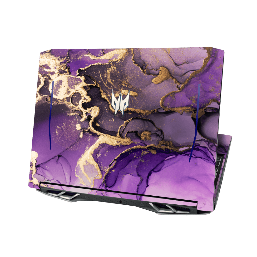 Acer Predator Helios 300 (15.6") Print Printed Custom SIGNATURE AGATE GEODE Purple-Gold Skin Wrap Sticker Decal Cover Protector by QSKINZ | qskinz.com