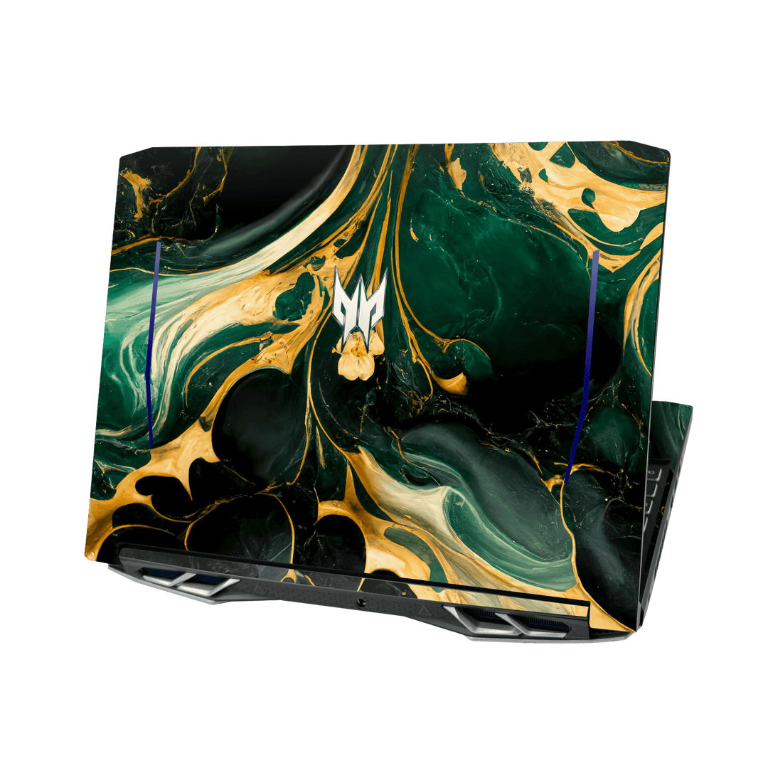 Acer Predator Helios 300 (15.6") Print Printed Custom SIGNATURE Agate Geode Royal Green Gold Skin Wrap Sticker Decal Cover Protector by QSKINZ | qskinz.com