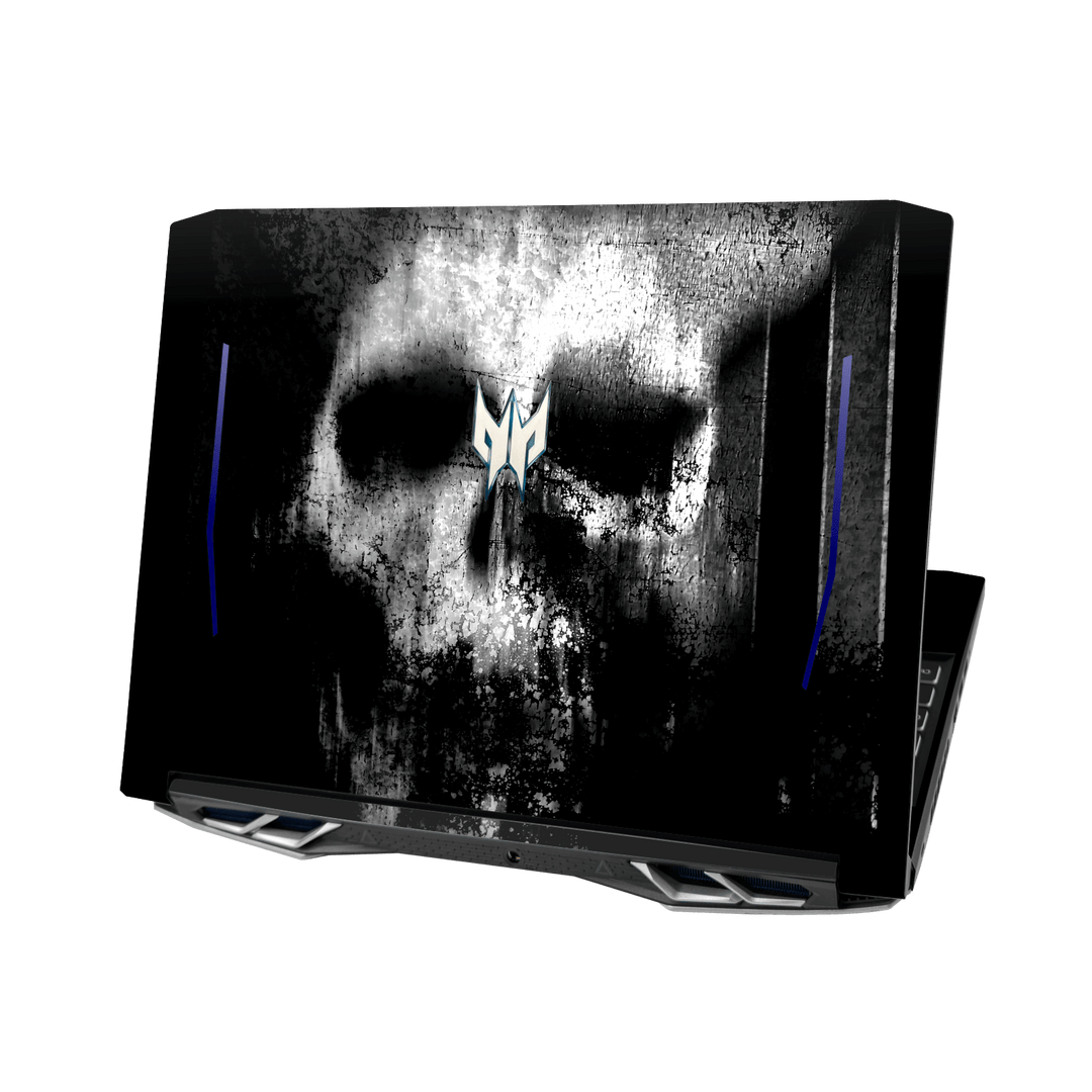 Acer Predator Helios 300 (15.6") Print Printed Custom SIGNATURE Horror Black & White SKULL Skin, Wrap, Decal, Protector, Cover by QSKINZ | qskinz.com