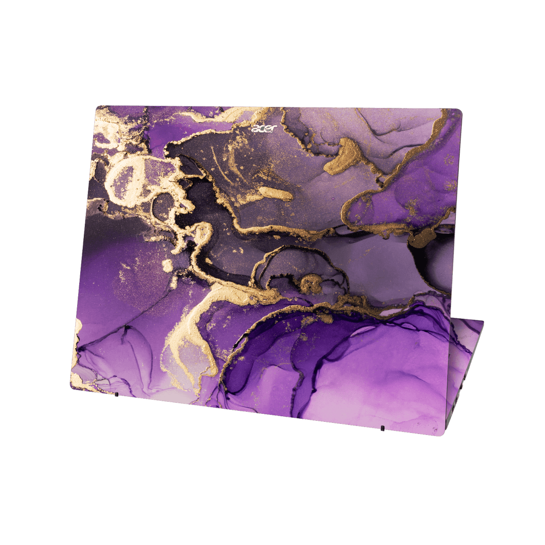 Acer Swift EDGE 16 Print Printed Custom SIGNATURE AGATE GEODE Purple-Gold Skin Wrap Sticker Decal Cover Protector by QSKINZ | qskinz.com