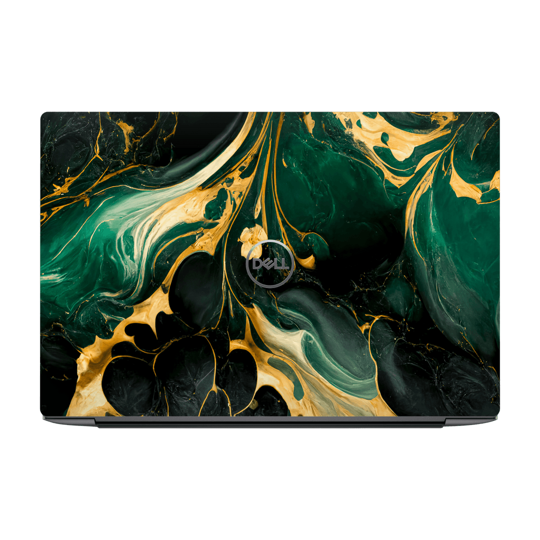 Dell XPS 13 (9315) Print Printed Custom SIGNATURE Agate Geode Royal Green Gold Skin Wrap Sticker Decal Cover Protector by QSKINZ | qskinz.com