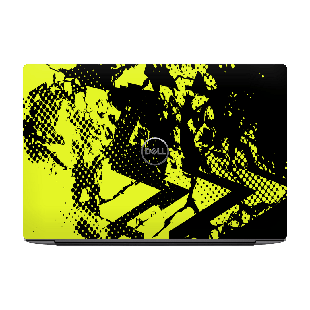 Dell XPS 15 (9500/9510/9520/9530) Print Printed Custom SIGNATURE Grunge Yellow Green Trace Skin Wrap Sticker Decal Cover Protector by QSKINZ | QSKINZ.COM