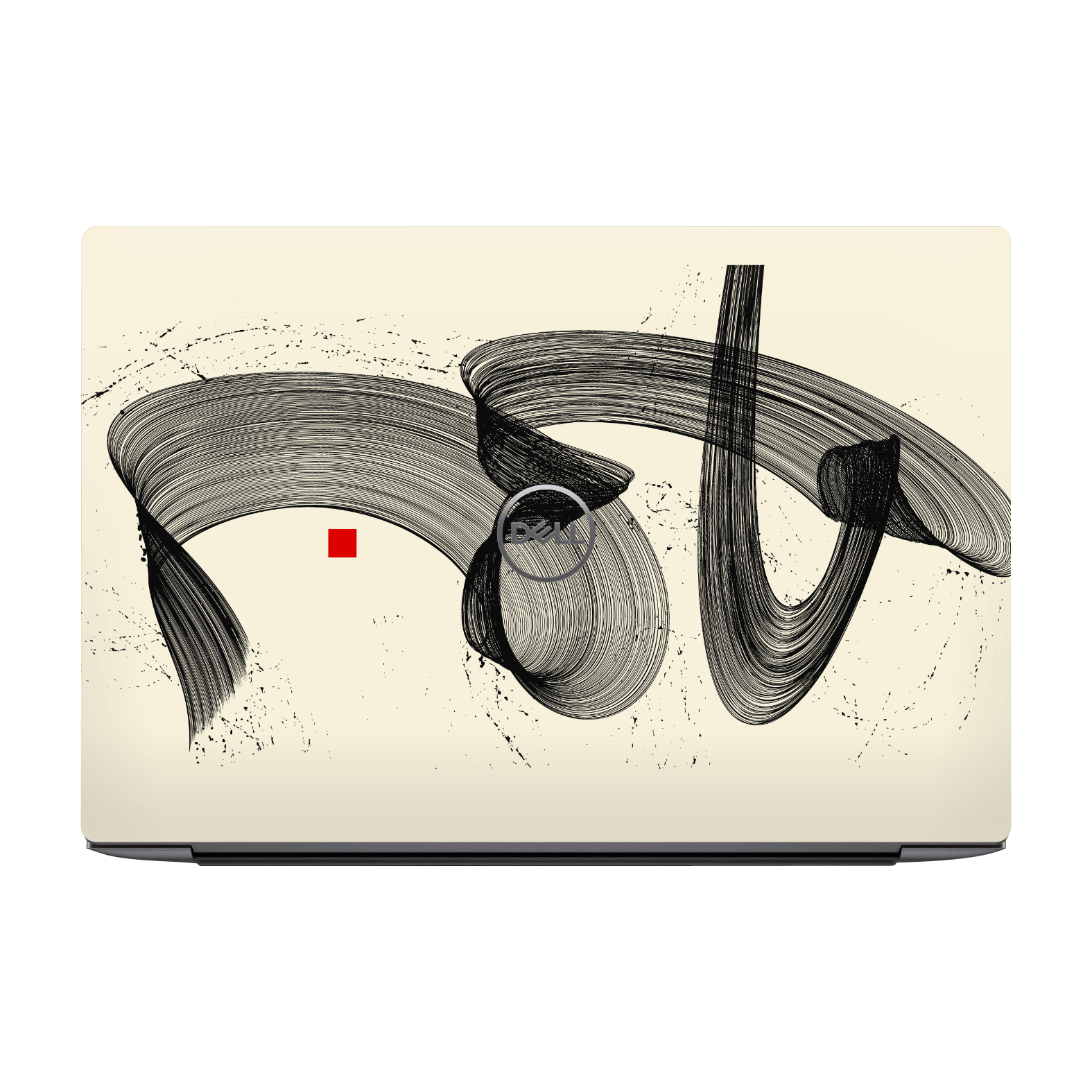 Dell XPS 15 (9500/9510/9520/9530) Printed Custom SIGNATURE “Shado” Japanese Ink Cream & Black Abstract Skin Wrap Sticker Decal Cover Protector by QSKINZ | QSKINZ.COM