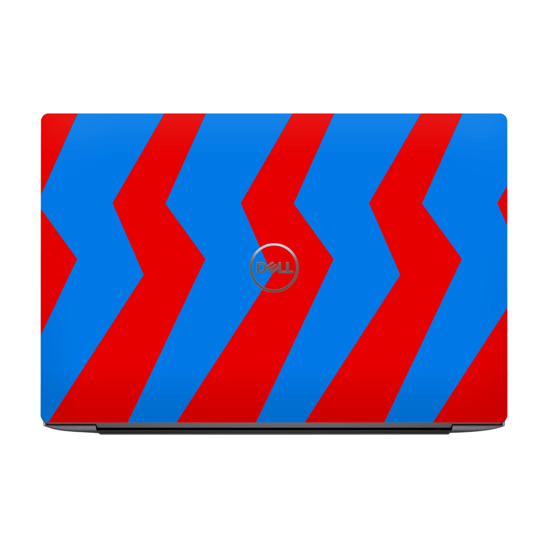 Dell XPS 15 (9500/9510/9520/9530) Printed Custom SIGNATURE “ZigPop Blue-Red” Bold Blue & Red Zigzag Geometric Skin Wrap Sticker Decal Cover Protector by QSKINZ | QSKINZ.COM