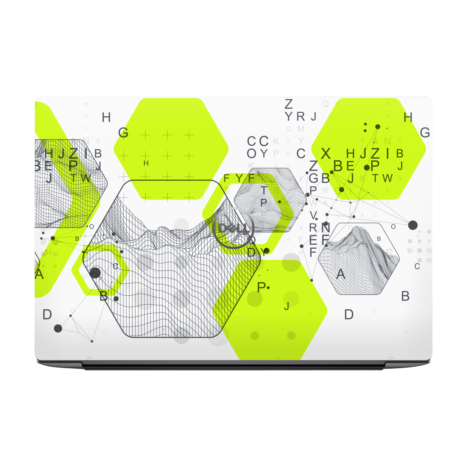 Dell XPS 17 (9700/9710/9720/9730) Printed Custom SIGNATURE “Neural Realm” AI Science Green & White Skin Wrap Sticker Decal Cover Protector by QSKINZ | QSKINZ.COM